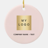 Roos Gold Blush Bedrijf logo Keramisch Ornament (Achterkant)