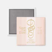 Roos Gold Blush Bewaar de datummagneet Magneet (Voorkant / Achterkant)