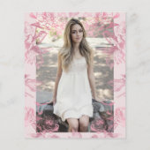 Roos Gold Blush Bloemen VERRASSING Sweet 16 Invite (Achterkant)