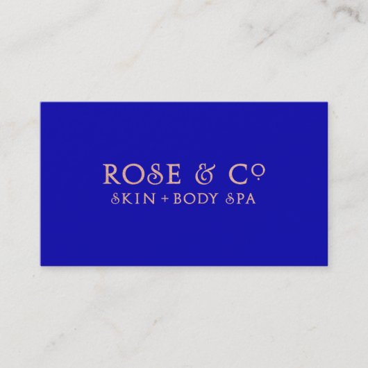 Roos Gold Blush Blue Sapphire Minimale Glam Visitekaartje (Voorkant)
