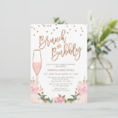 Roos Gold Blush Brunch Bubble Vrijgezellenfeest Kaart (Staand voorkant)