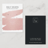 ROOS GOLD BLUSH BRUSH STROKE STUD EARRING DISPLAY VISITEKAARTJE (Voorkant / Achterkant)