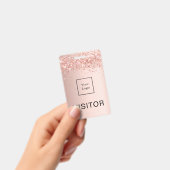 Roos Gold Blush Business logo Visitor Badge (Handheld)