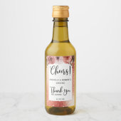 Roos Gold, Blush Cheers, Wijn, Liquor Favor Label Wijn Etiket (Voorkant)