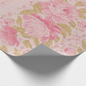 Roos Gold Blush Chic Metallic Pink Glitter Sparkle Cadeaupapier (Hoek)