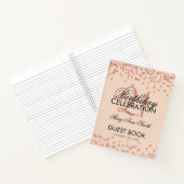 Roos Gold Blush Confetti 21st Birthday Guestbook Notitieboek (Binnen)