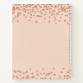 Roos Gold Blush Confetti 21st Birthday Guestbook Notitieboek (Achterkant)