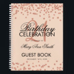 Roos Gold Blush Confetti 21st Birthday Guestbook Notitieboek<br><div class="desc">Een elegante 21e Birthday Party Guest Book-sjabloon met Roos Gold Glitter Confetti op Blush Pink-ontwerp en eenvoudig aan te passen tekst.</div>