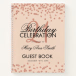 Roos Gold Blush Confetti 21st Birthday Guestbook Notitieboek<br><div class="desc">Een elegante 21e Birthday Party Guest Book-sjabloon met Roos Gold Glitter Confetti op Blush Pink-ontwerp en eenvoudig aan te passen tekst.</div>