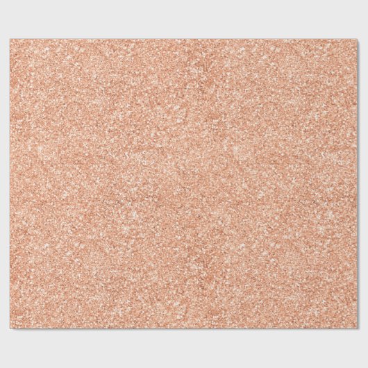 Roos Gold Blush Delicate koraal Glitter Peach Cadeaupapier (Vlak)