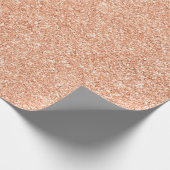 Roos Gold Blush Delicate koraal Glitter Peach Cadeaupapier (Hoek)