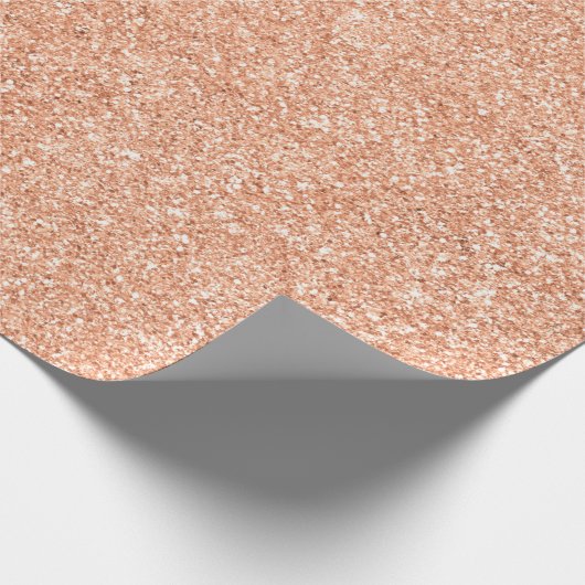 Roos Gold Blush Delicate koraal Glitter Peach Cadeaupapier (Hoek)