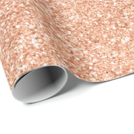 Roos Gold Blush Delicate koraal Glitter Peach Cadeaupapier