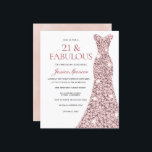 Roos Gold Blush Dress 21st Birthday Budget Invite<br><div class="desc">Roos Gold Blush Dress 21st Birthday Budget Nodig een goedkoper alternatief uit dan een standaarduitnodiging.</div>