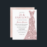 Roos Gold Blush Dress 21st Birthday Budget Invite<br><div class="desc">Roos Gold Blush Dress 21st Birthday Budget Nodig een goedkoper alternatief uit dan een standaarduitnodiging.</div>
