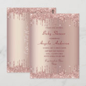 Roos Gold Blush Drivers grafisch Baby shower uitno Briefkaart (Voorkant / Achterkant)