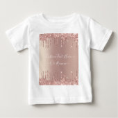 Roos Gold Blush Drivers Tekst naam Baby T-Shirt Gi (Voorkant)