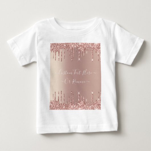 Roos Gold Blush Drivers Tekst naam Baby T-Shirt Gi (Voorkant)