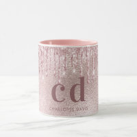 Roos Gold Blush Druppels Monogram Naam