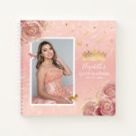 Roos Gold Blush Elegant Photo Quinceanera Guest Notitieboek<br><div class="desc">Creëer uw eigen unieke, elegante gastenboeken op een eenvoudige DIY-sjabloon in kleuren van wazige roze en goud. Geef deze foto's een persoonlijk tintje voor een quinceanera, sprookjesfeest ter ere van 16 jaar, een gouden bruiloft in het roos, een roze prinses vrijgezellenfeest/baby shower voor een meisje, of een andere speciale gelegenheid.....</div>