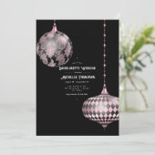 Roos Gold, Blush en Black Christmas Bachelorette Kaart (Staand voorkant)