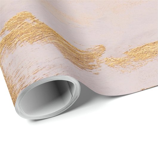 Roos Gold Blush en Gold Texture Cadeaupapier (Rol Hoek)