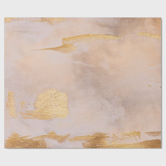 Roos Gold Blush en Gold Texture Cadeaupapier (Vlak)