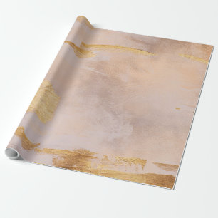 Roos Gold Blush en Gold Texture Cadeaupapier