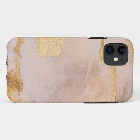 Roos Gold Blush en Gold Texture Case-Mate iPhone Case (Achterkant (horizontaal))