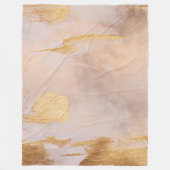 Roos Gold Blush en Gold Texture Fleece Deken (Voorkant)