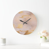 Roos Gold Blush en Gold Texture Grote Klok (Huis)