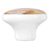 Roos Gold Blush en Gold Texture Keramische Knop (Zijkant)