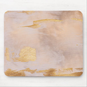 Roos Gold Blush en Gold Texture Muismat