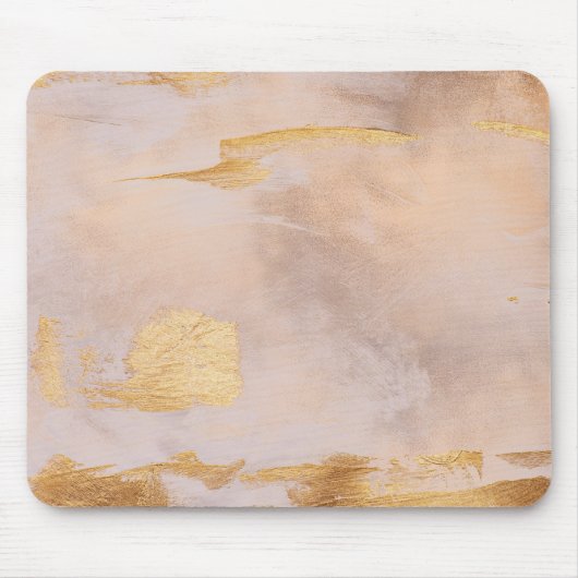Roos Gold Blush en Gold Texture Muismat (Voorkant)