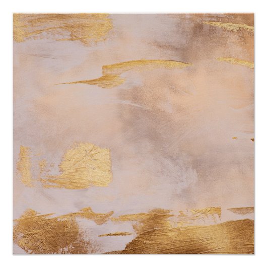 Roos Gold Blush en Gold Texture Perfect Poster (Voorkant)