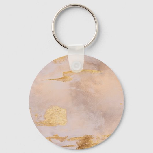 Roos Gold Blush en Gold Texture Sleutelhanger (Voorkant)