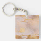 Roos Gold Blush en Gold Texture Sleutelhanger (Voorkant)