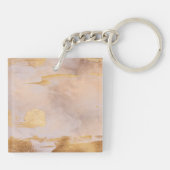 Roos Gold Blush en Gold Texture Sleutelhanger (Achterkant)