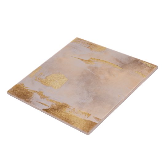 Roos Gold Blush en Gold Texture Tegeltje (Zijkant)
