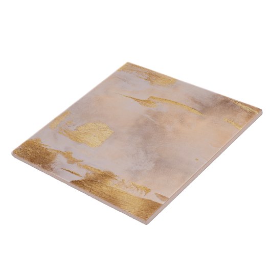 Roos Gold Blush en Gold Texture Tegeltje (Zijkant)