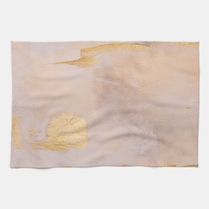 Roos Gold Blush en Gold Texture Theedoek