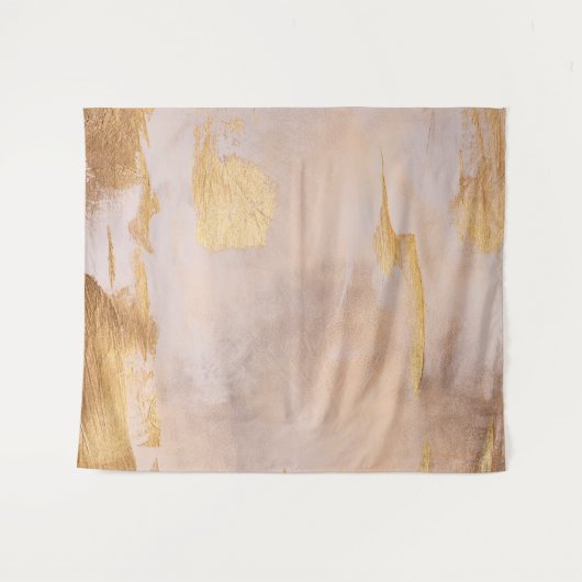 Roos Gold Blush en Gold Texture Wandkleed (Voorkant (horizontaal))