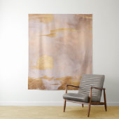 Roos Gold Blush en Gold Texture Wandkleed (In situ)