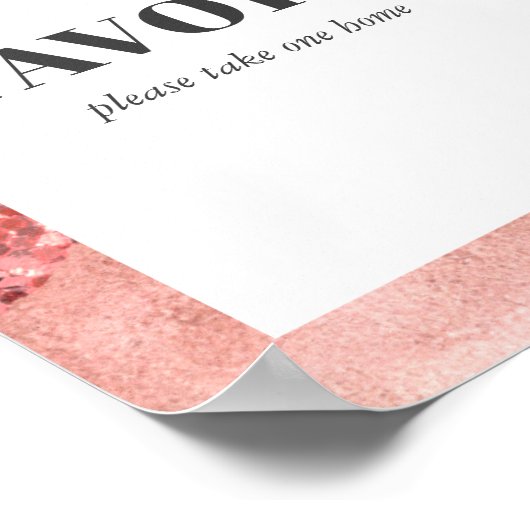 Roos Gold, Blush en Sequin Vrijgezellenfeest Favor Poster (Hoek)