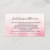 Roos Gold Blush EyeLashes Nazorginstructies Visitekaartje (Achterkant)