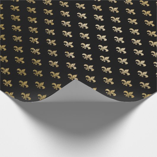 Roos Gold Blush Fior de Lis Black Royal Paris Cadeaupapier (Hoek)