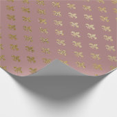 Roos Gold Blush Fior de Lis Gold Mauve Lila Cadeaupapier (Hoek)