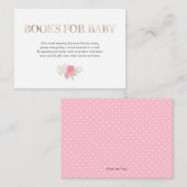 Roos Gold Blush Floral Baby shower Insteekkaart Informatiekaartje (Voorkant / Achterkant)