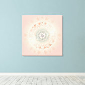 Roos Gold Blush Floral Mandala Canvas Afdruk (Insitu (Houten vloer))