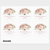 Roos Gold & Blush Flowers Vrijgezellenfeest Favor Ronde Sticker (Vel)